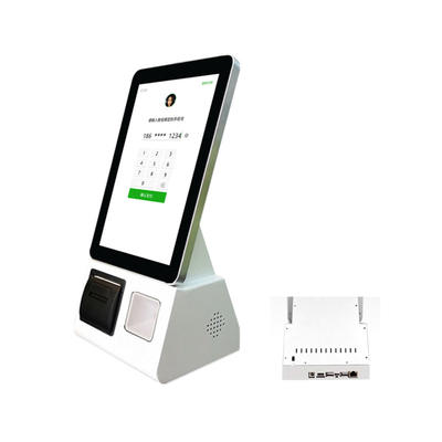 10.1 inch android based self-ordering kiosk terminal with built in barcode scanner and printer